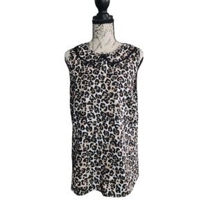 Ann Taylor Leopard Print Sleeveless Blouse, Size Medium
